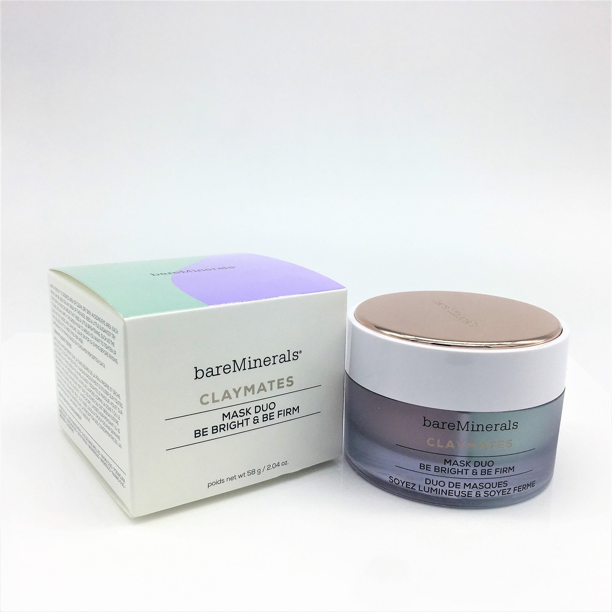 BareMinerals Claymates Mask Duo – Gesichtsmasken 'Be Bright' & 'Be Firm', 58 G