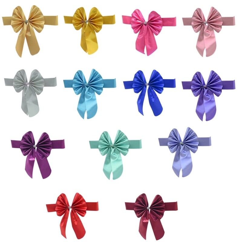 Elastic Chair Back Sash Stretchable Chair Sashes Ribbon Bows for Home Decors