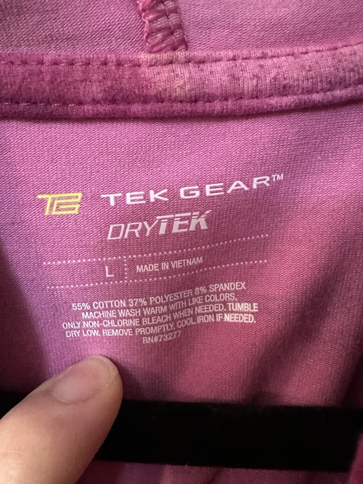 TEK Gear Dry Tek Manga Larga Talla L Cremallera Chaqueta Entrenamiento Top Rosa Púrpura Camuflaje Foto 4 de 4