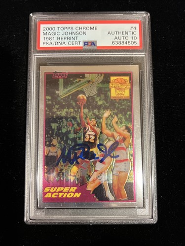 Autographed Magic Johnson Signed 2000 Topps Chrome #4 PSA Signature Graded 10 - Picture 5 of 5