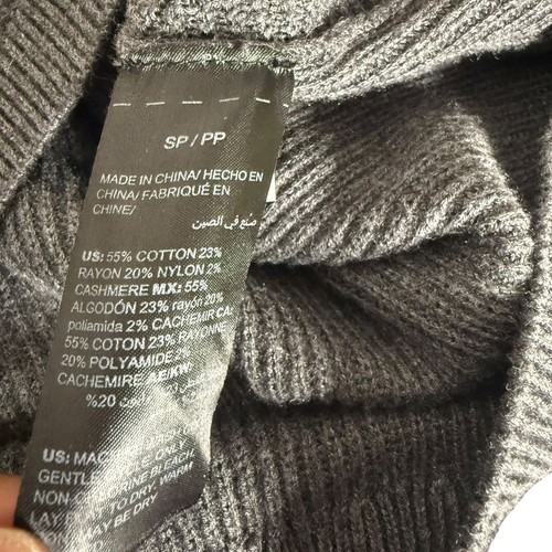 White House Black Market Womens S Gray Cashmere Blend Zip Cowl Neck Sweater Rib - Imagen 6 de 9