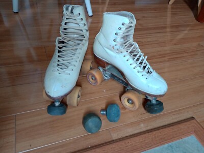 Patin à Roulettes Vintage Riedell 220 Taille 7 + Plaques Sure Grip Century Et Roues Bel-Air (occasion)