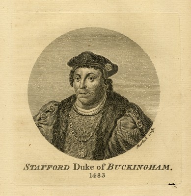 Antiker Druck-PORTRAIT-HENRY STAFFORD-DUKE OF BUCKINGHAM-REVOLT-Sherlock-1757