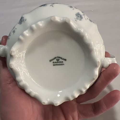 JOHANN HAVILAND BAYERN GERMANY BLAUE GIRLANDE ZUCKERDOSE MIT DECKEL - Bild 5 von 6