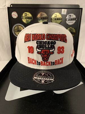 Chicago Bulls Mitchell & Ness  B2B2B World Champions   Fitted Hat 7-1/2 See Note
