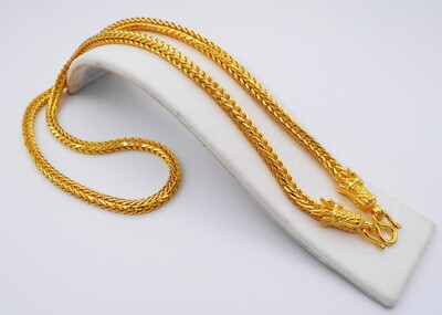 Dragon 22K 23K 24K THAI BAHT YELLOW GOLD GP Necklace Jewelry 26