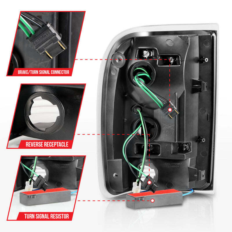 Anzo LED Tail Lights w/Light Bars (Black): Jeep Grand Cherokee 2011