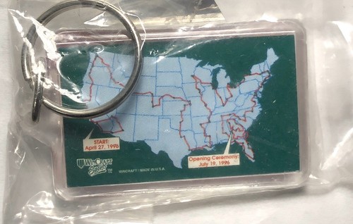 Lot Of 3 1996 Coca Cola Atlanta Olympics Torch Run Relay Keychain Key Ring New - Picture 6 of 6