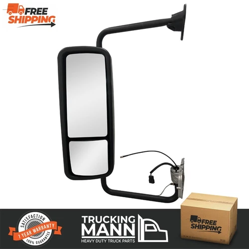 Freightliner Century Columbia Coronado Door Mirror Motorized and Heated Black LH