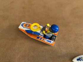 60011 Lego Complete Lego Surfer Rescue boat beach city town coast guard