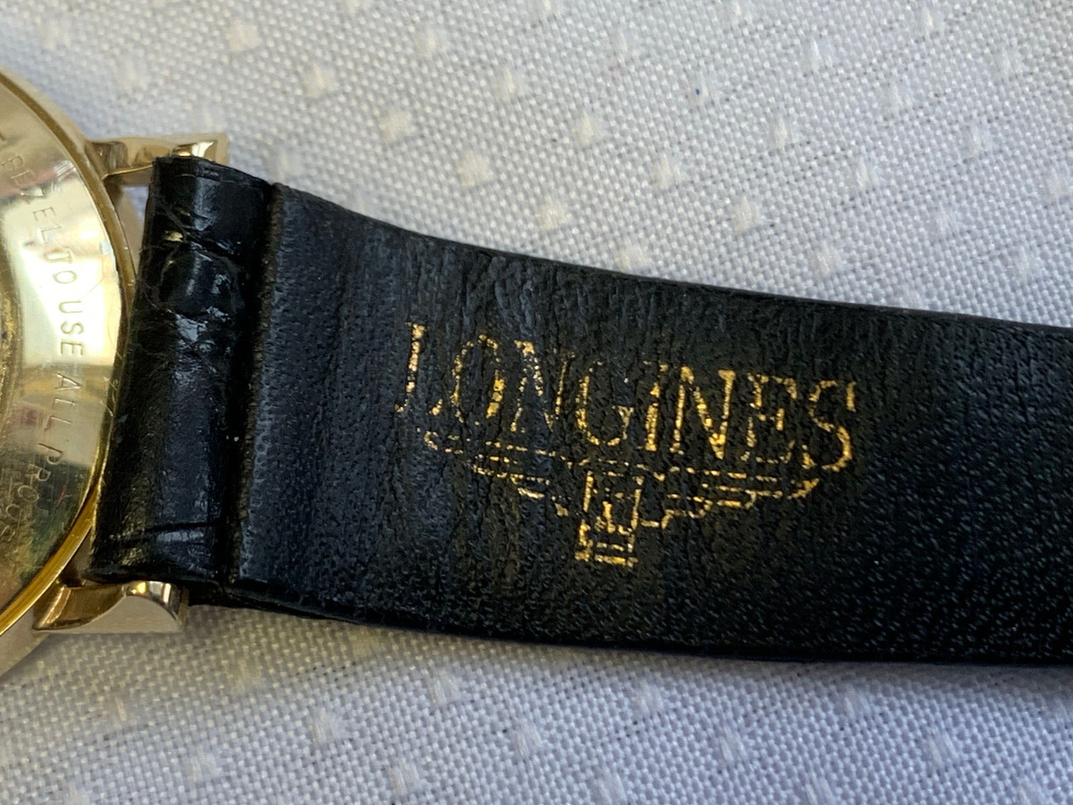 Vtg 14K Yellow Gold Case Longines Mens Wristwatch Papers