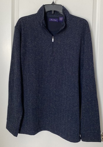 NEW Alan Flusser Men’s  Sweater 1/4 Zip Pullover Multicolor Long Sleeve NWT Sz L