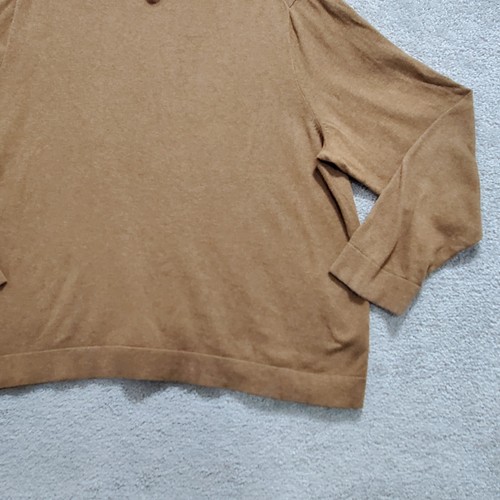 J.CREW Sweater Women's 2X Brown 100% Cotton Keyhole Back Ruffle Neck Pullover - Picture 10 of 14