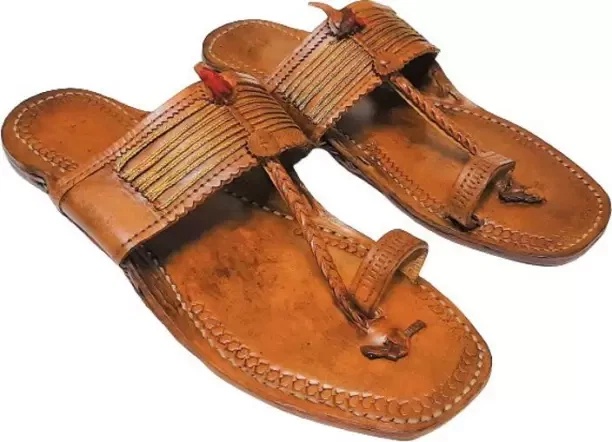 Men's Kolhapuri Leather Jutti Mojari Ethnic Flat Flip Flop HT42 US Size 8-12