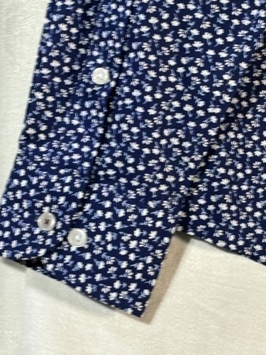 Tommy Hilfiger Men's Shirt size M 15.5 34/35 slim fit stretch blue floral button - Picture 12 of 14