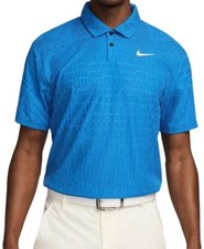 NWT Nike Golf Dri-Fit ADV Tour Shirt Short Sleeves Polo Blue L FD573