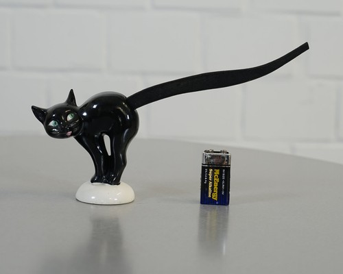 schwarze Goebel Porzellan Katze Brezelhalter Schwarz Vintage 60er - 70er Jahre - Picture 9 of 9