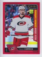 2016-17 O PEE CHEE PLATINUM TREVOR CARRICK RC /199 RED PRISM RAINBOW ROOKIE Cane