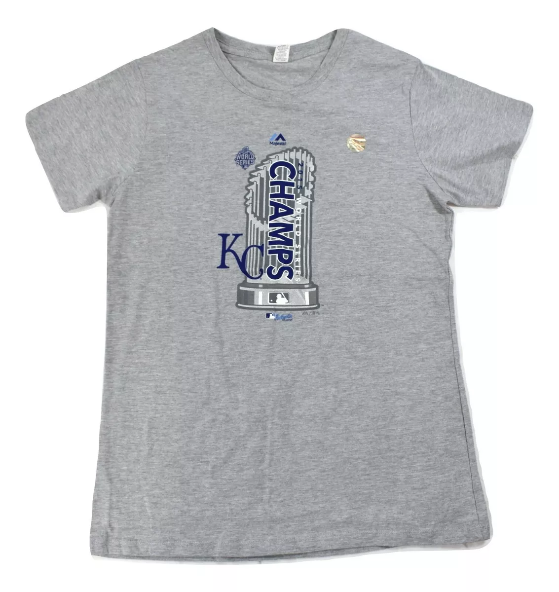 Majestic MLB Juniors Kansas City Royals Baseball Champs Shirt NWT S M L