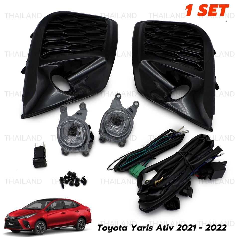 For Toyota Yaris Ativ Sedan 2021 '22 Set Kit LED Fog Lamps Spot Lights Foto 3 de 4