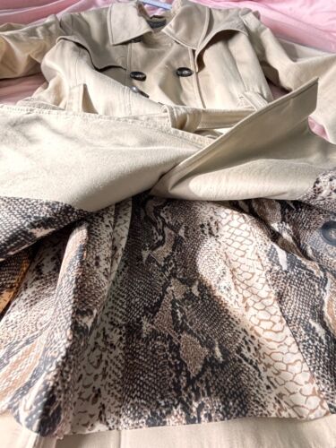 ET VOUS trench donna beige doppiopetto con cintura giacca manica lunga UK 14 - Foto 15 di 19