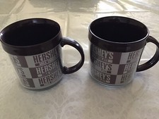 2 Vtg Hersey’s Mugs Eagle Thermo Plastic Mugs Made In USA Hot Chocolate Preowned