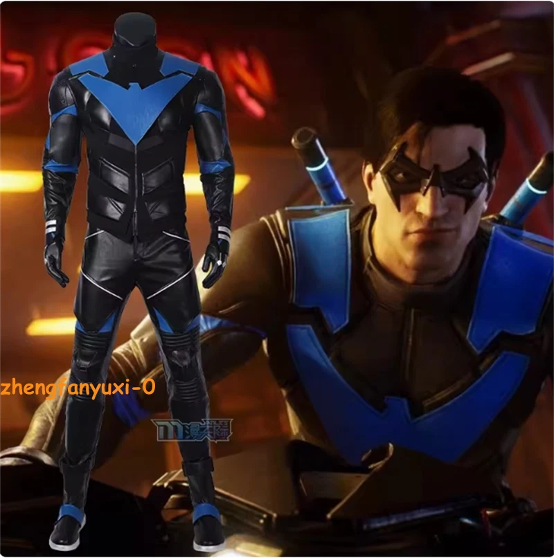 Batman: Gotham Knight Nightwing Cosplay Battle Costume Outfit Men Halloween Suit - Image 2 of 4