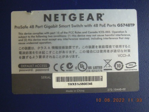 Netgear ProSafe GS748TP V1H2 48-Port Gigabit POE Smart Switch & 4 x 1G SFP #S369 - 第 11/11 張圖片