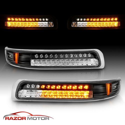 Luz de señal LED negra para parachoques Chevy Silverado/00-06 Suburban Tahoe 1999-2002 - Imagen 5 de 10