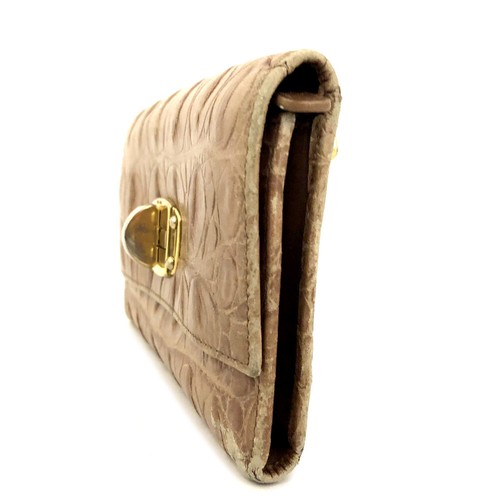 MIU MIU Logo Embossed Leather Trifold Wallet Beige/6BD0610 - Picture 2 of 8