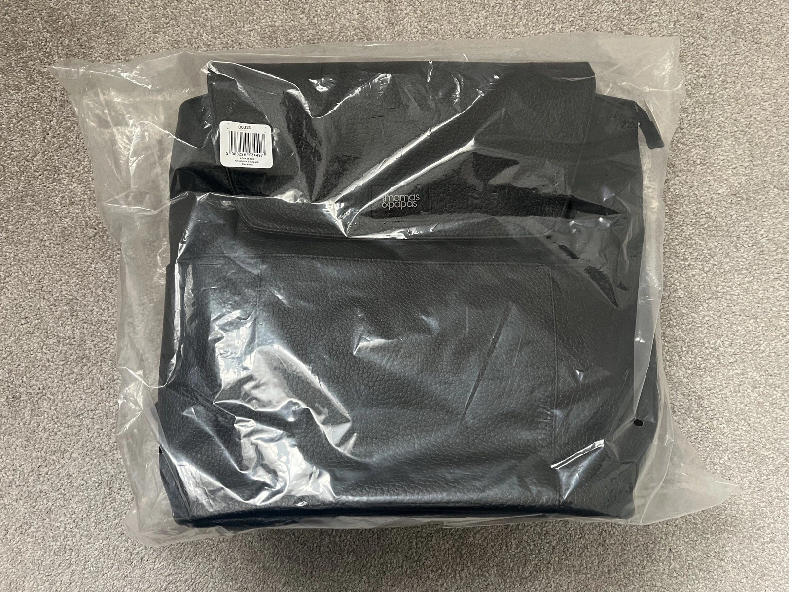 MAMAS & PAPAS Black Adjustable Baby Nappy Changing Bag Backpack Mat Bottle BNWT