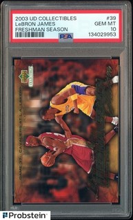 2003 04 UD Collectibles Freshman Season #39 LeBron James RC w/ Kobe PSA 10