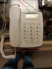 Emerson EM2646 White Wall Mountable Big Button Corded Phone