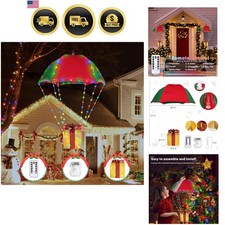 Christmas Lights Outdoor Parachute LED Decorations 2.8ft 8 Modes Waterproof