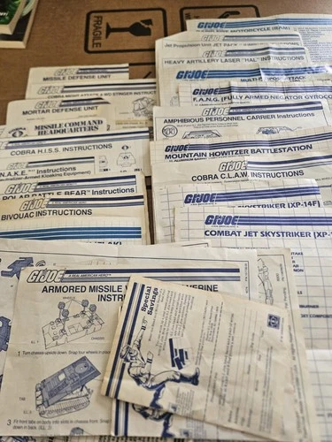 Vintage GI Joe Blueprint Instructions for Playsets, Vehicles & Catalog Lot 1980s