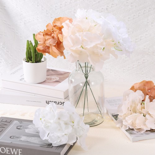 30Pcs Hydrangea Artificial Flowers, Fake Hydrangea Flowers with Stems, Red - Picture 4 of 7