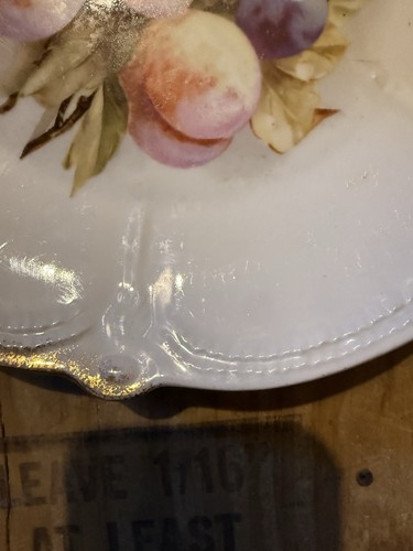vintage porcelain plate from Bavaria decorative plate peaches - Picture 3 of 7