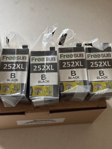 Free Sub 252XL Ink Cartridge for Epson Black/Colors for WF3620 WF3640 WF7610 NEW - Picture 3 of 9