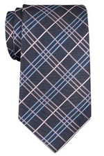 Tartan Plaid Check Styles Woven Microfiber Men's Tie Necktie - 10 Dark Purple