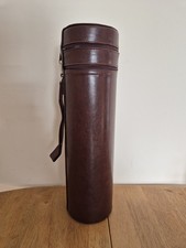 J&E Brown Leather Wine Bottle Travel Case Gift Set with Corkscrew & Pourer