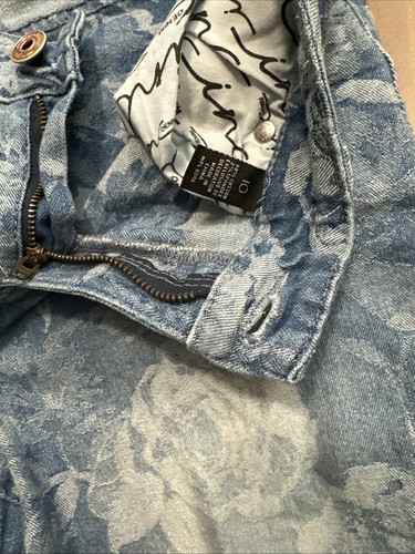 INC Damen Skinny Leg Jeans Bedruckt Blau Denim Größe 10 Top Zustand - Bild 4 von 7