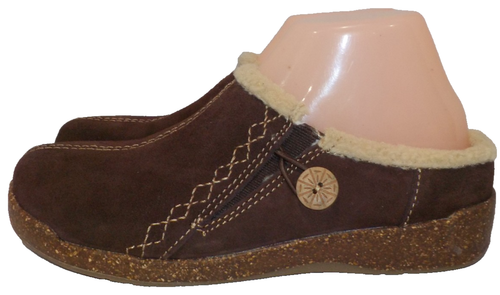EARTH ORIGINS Aurora Johanna scarpa donna slip-on zoccoli mulo MARRONE scamosciato 8 M *EUC - Foto 5 di 18