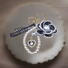 Elegante ciondolo da tasca/portachiavi logo camelia imitazione perle stile francese🎀