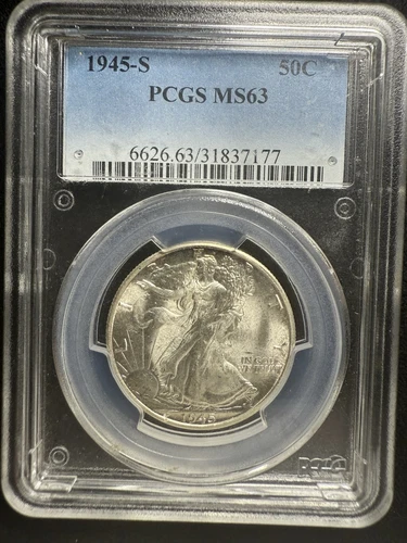 1945 S Walking Liberty Half Dollar PCGS MS 63 T-152