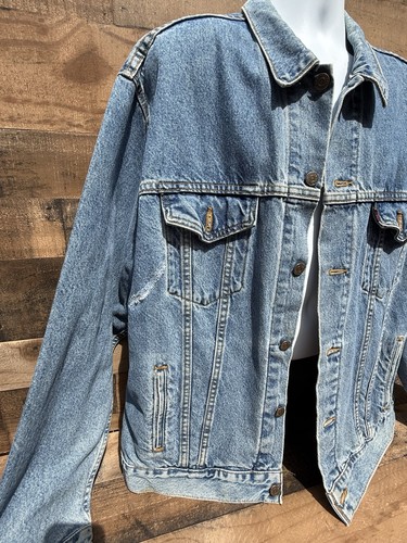 Giacca vintage Levis denim uomo grande 70507-0389 camionista made in USA invecchiato anni 90 - Foto 3 di 9