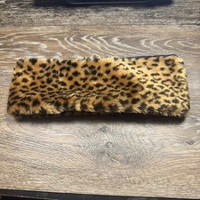 Leopard Print Faux Fur Headband Ear Warmer Winter Plush Women s Cold Weather