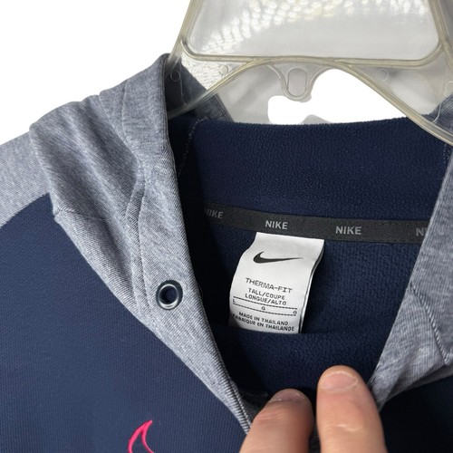 Nike Therma Fit Hoodie Large Navy And Gray Used Good - Picture 3 of 4