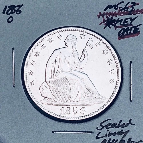 1856-O GEM BU+++  BRILLIANT UNCIRCULATED!  U.S. SEATED LIBERTY HALF DOLLAR. WOW!