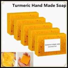 Turmeric Handmade Soap Lemon Kojic Acid Soap Facial Body Wash Bar Skin Care Ba