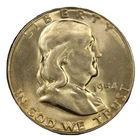 1954-S 50C Franklin Half Dollar- Choice Gem Bu- SMH 1733